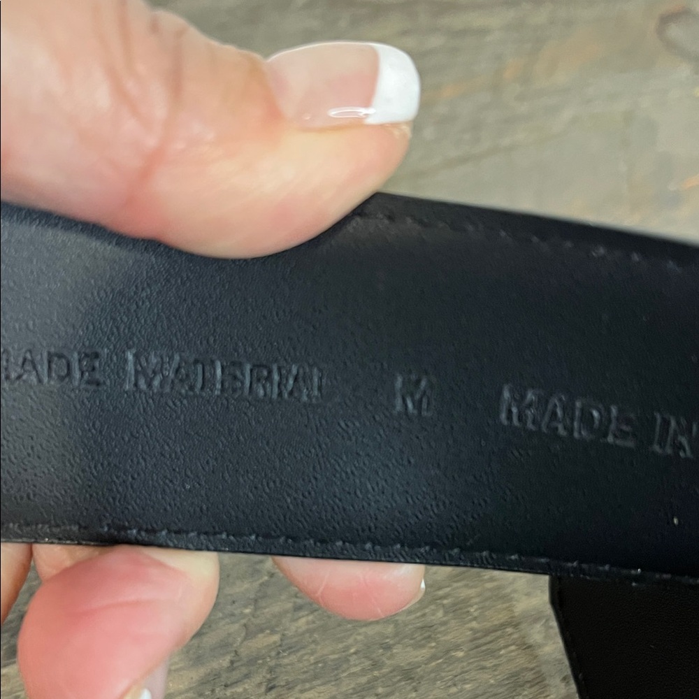 Etienne Aigner Black Belt with Silver Buckle - Picture 3 of 5
